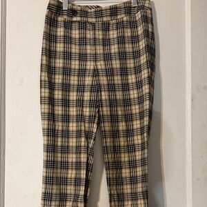 Bailey 44 Women's Plaid Tan and Black Chinos